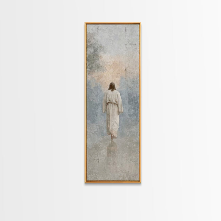 Solitary Savior – Framed Canvas Print – Tall Skinny Art Print – Christian Art Canvas – Jesus Painting – Christian Wall Art – Subtle Christi