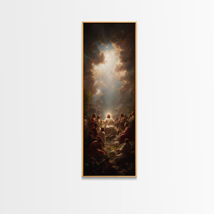 Divine Teaching – Framed Canvas Print – Skinny Art – Christian Wall Art – Christian Art Canvas – Jesus Painting – Modern Christian Art