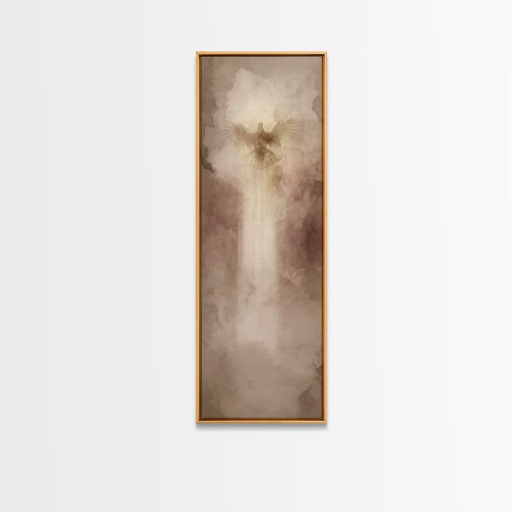 Heavenly Ascent Dove, Framed Canvas Print, Christian Art Canvas, Modern Christian Art, Tall Skinny Art Print, Christian Painting, Christian