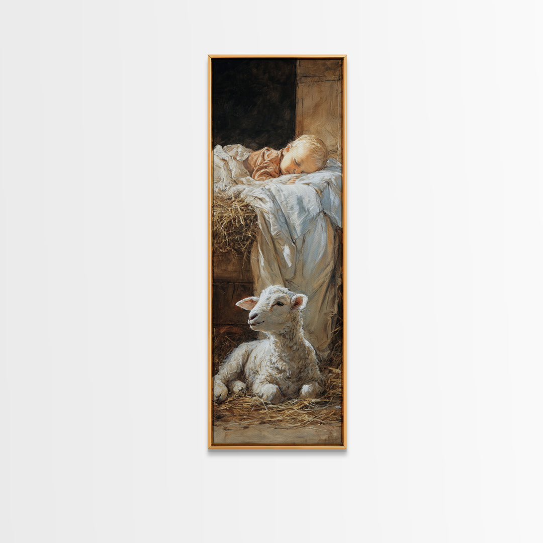 Starborn Serenity – Framed Canvas Print – Christian Wall Art – Christian Art Canvas – Jesus Christmas Art – Narrow Art