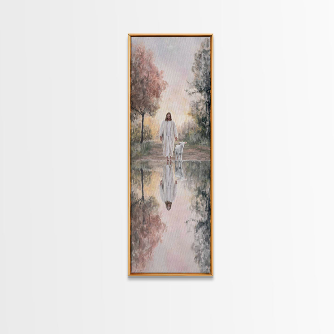 Path Of Light – Framed Canvas Print – Christian Wall Art – Jesus Christmas Art – Christian Art – Narrow Art