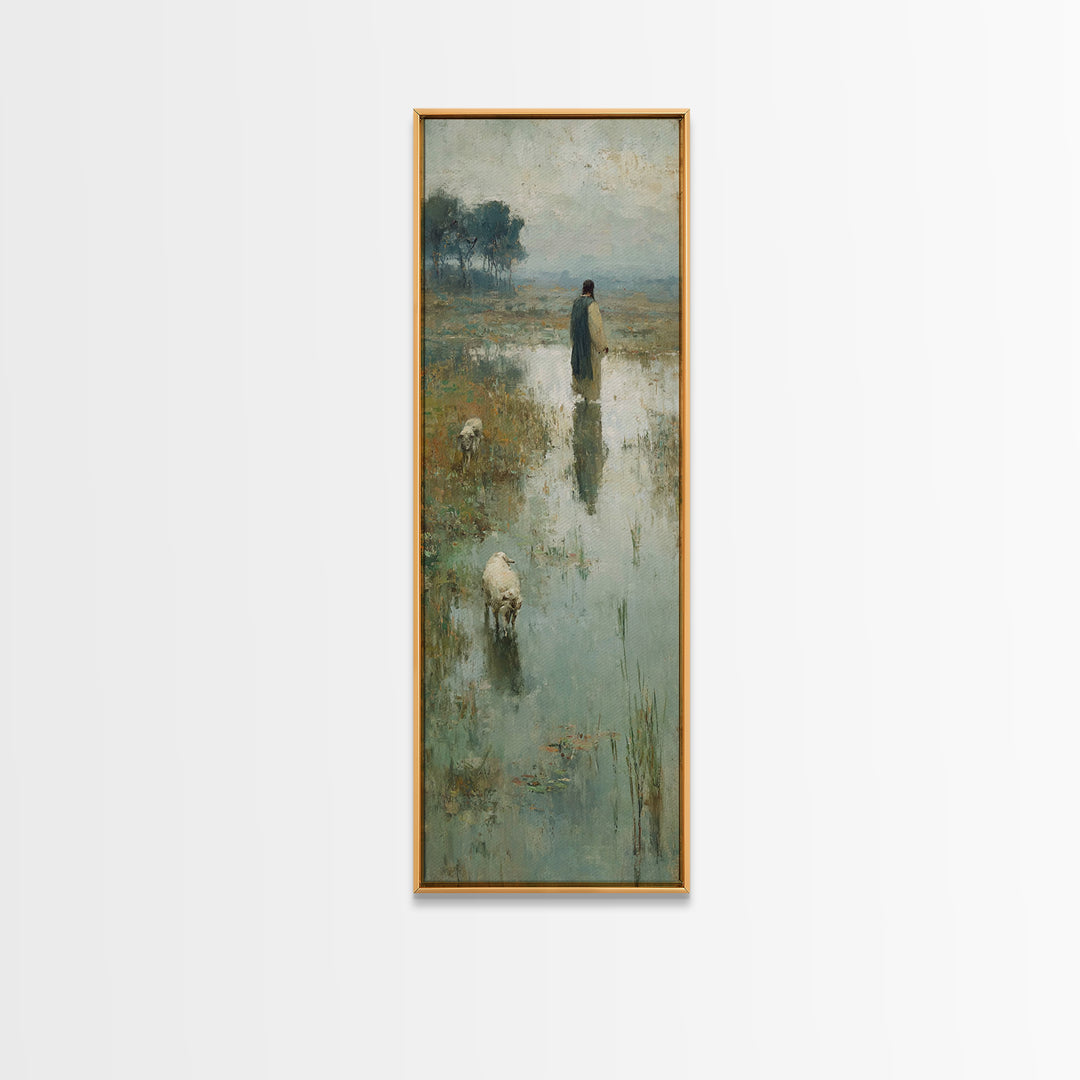 Shepherds Of Peace – Framed Canvas Print – Christian Wall Art – Christian Art Canvas – Jesus Painting – Narrow Art – Christian Art