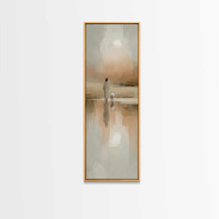 Walk Of Grace – Framed Canvas Print – Christian Art Print – Jesus Painting – Christian Wall Art – Tall Skinny Art Print – Christian Christm