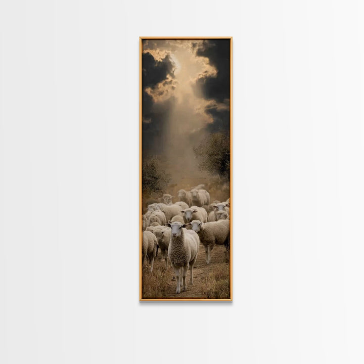 Light Over The Fold – Framed Canvas Print – Christian Art Canvas – Christian Wall Art – Christian Art – Skinny Art – Jesus Painting