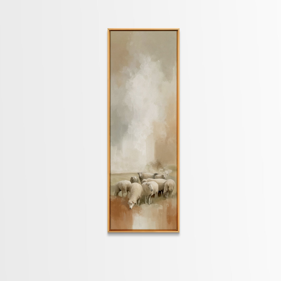 Quiet Field Stillness,Framed Canvas Print,Christian Art Work,Tall Narrow Wall Art,Christmas Art Prints,Christian Art Canvas,Jesus Painting