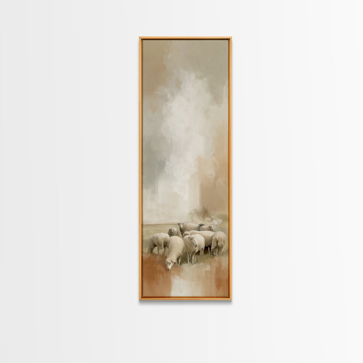 Quiet Field Stillness,Framed Canvas Print,Christian Art Work,Tall Narrow Wall Art,Christmas Art Prints,Christian Art Canvas,Jesus Painting