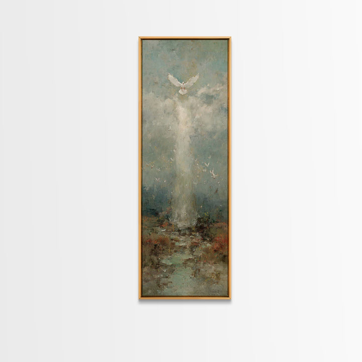 Heavenly Dove – Framed Canvas Print – Christian Wall Art – Christian Art Canvas – Jesus Painting – Christmas Art – Christian Decor – Art –