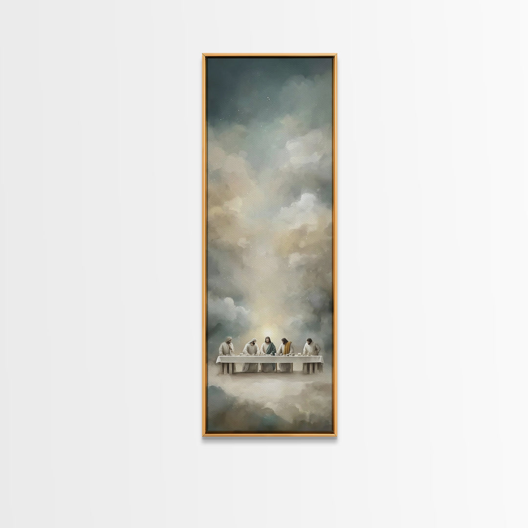 Supper Of Light | Framed Canvas Print | Christian Wall Art | Christian Art Canvas | Jesus Painting | Tall Skinny Art Print | Modern Christi