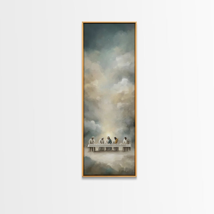 Supper Of Light | Framed Canvas Print | Christian Wall Art | Christian Art Canvas | Jesus Painting | Tall Skinny Art Print | Modern Christi