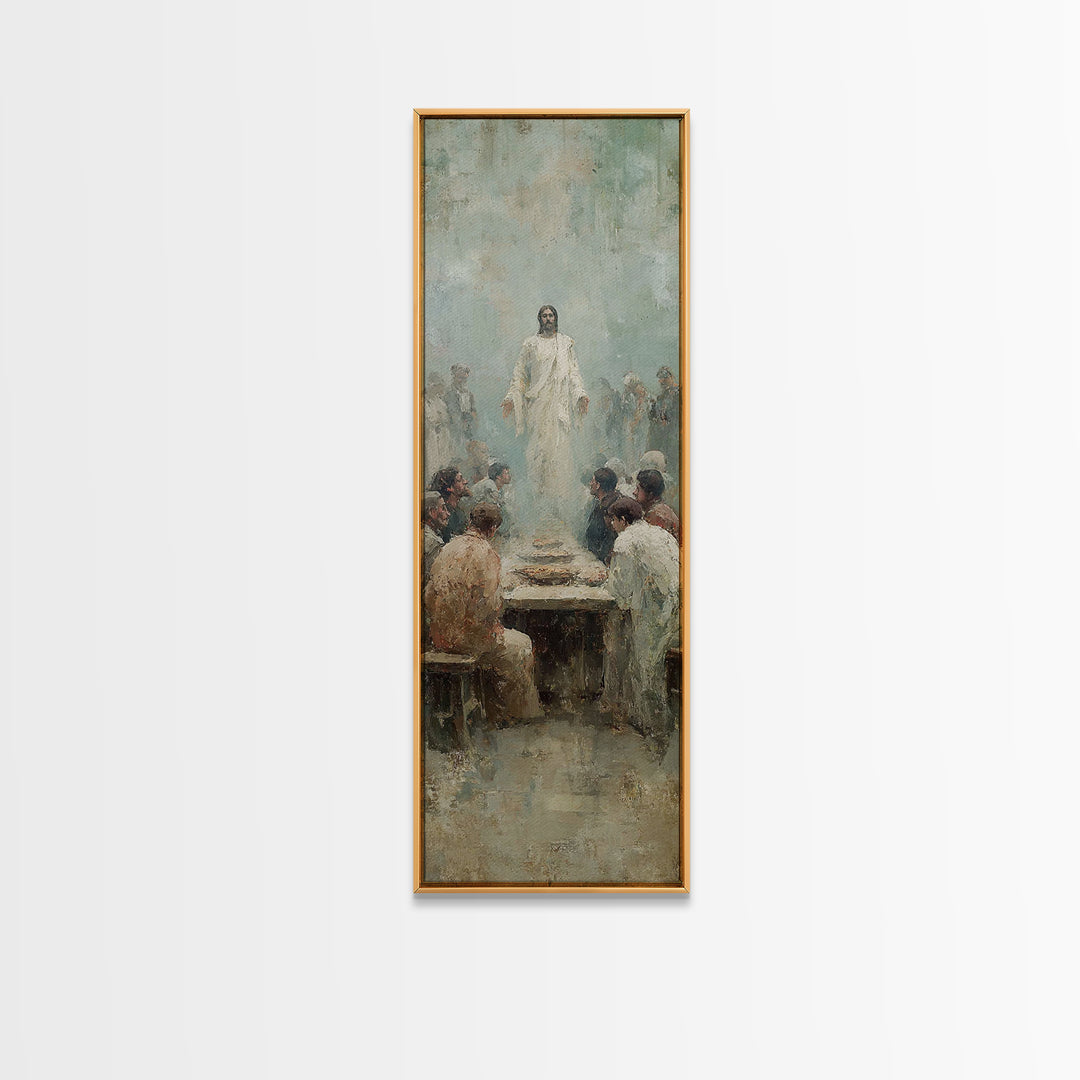 Risen Among Twelve | Framed Canvas Print | Christian Wall Art | Christian Art Canvas | Jesus Painting | Tall Narrow Wall Art | Vintage Chri