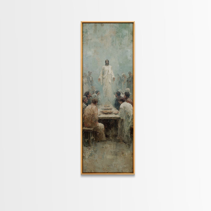 Risen Among Twelve | Framed Canvas Print | Christian Wall Art | Christian Art Canvas | Jesus Painting | Tall Narrow Wall Art | Vintage Chri