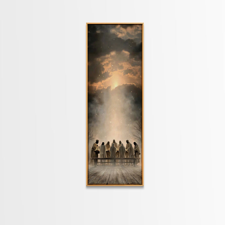 Twilight Communion | Framed Canvas Print | Christian Art Canvas | Christian Wall Art | Jesus Painting | Skinny Art | Christian Christmas Ar