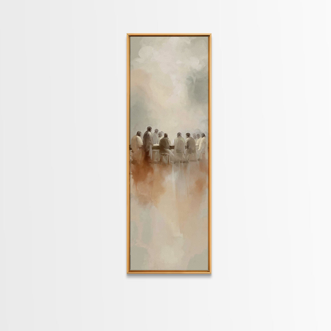 Clouded Last Supper | Framed Canvas Print | Christian Wall Art | Christian Art Canvas | Jesus Painting | Tall Skinny Art Print | Christian