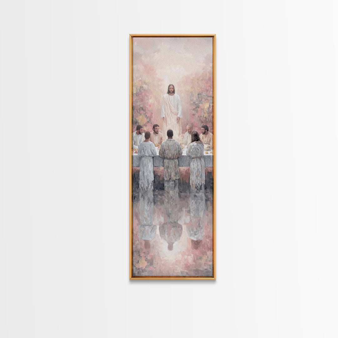 Among The Children | Framed Canvas Print | Christian Art Canvas | Christian Wall Art | Jesus Painting | Narrow Art | Christian Decor For Ho