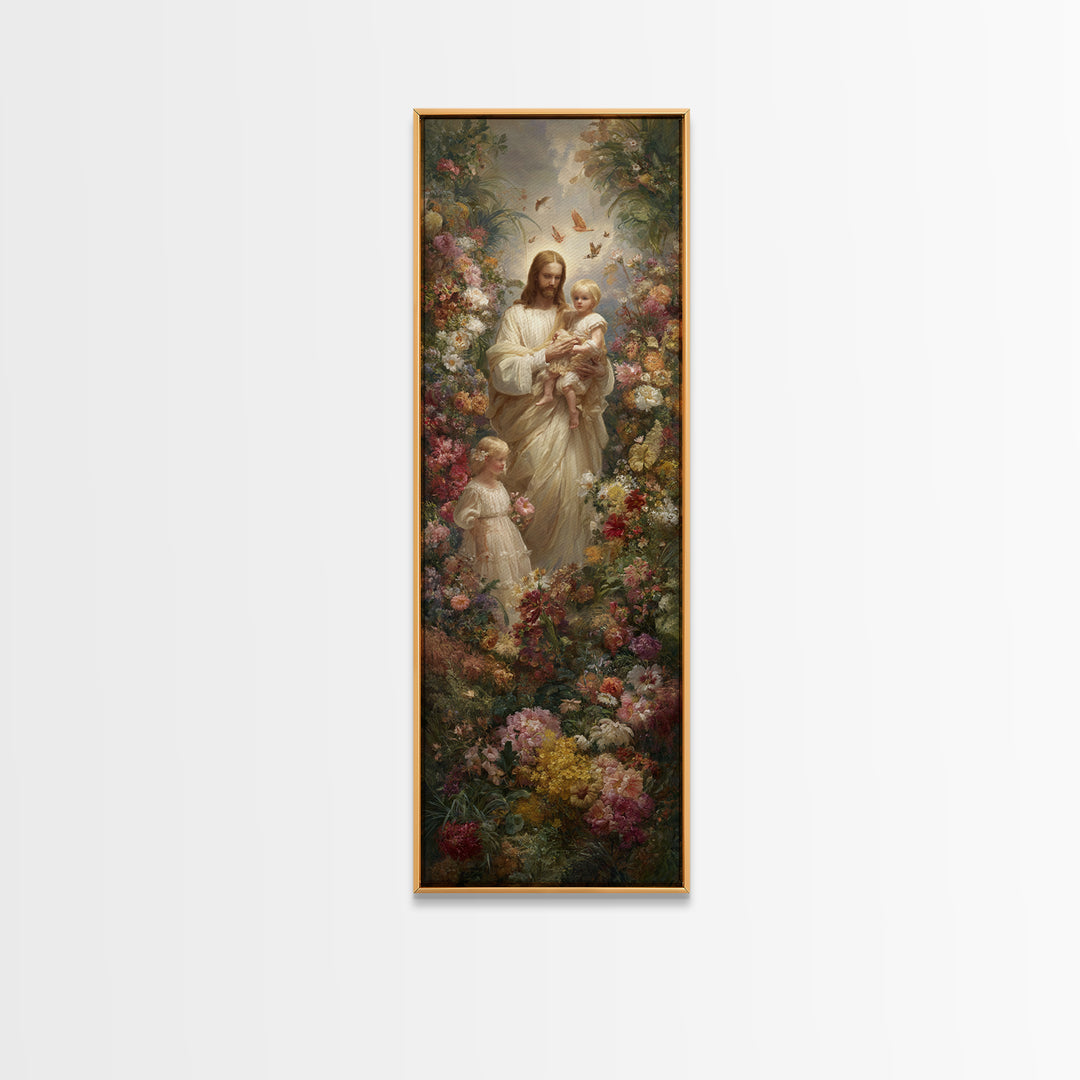 Garden Of Peace | Framed Canvas Print | Christian Art Canvas | Jesus Painting | Christian Wall Art | Skinny Art
