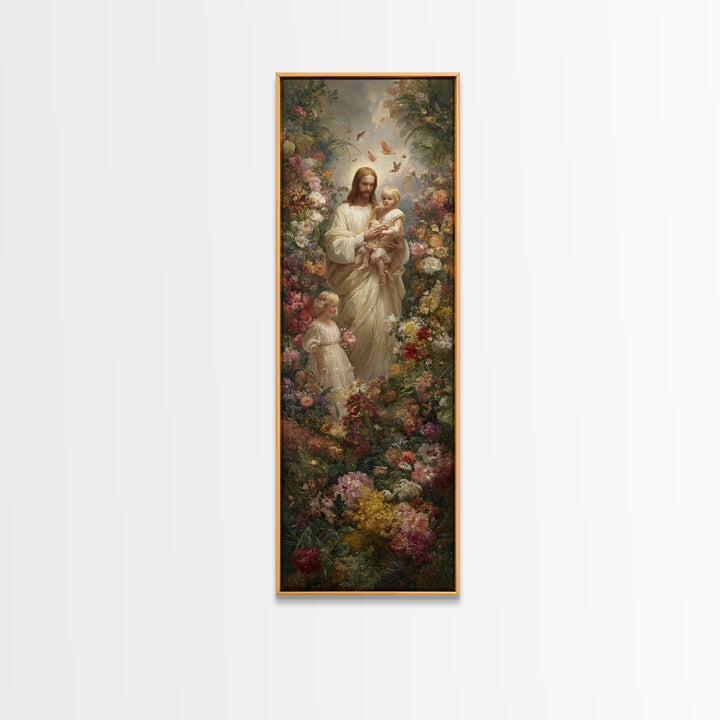 Garden Of Peace | Framed Canvas Print | Christian Art Canvas | Jesus Painting | Christian Wall Art | Skinny Art