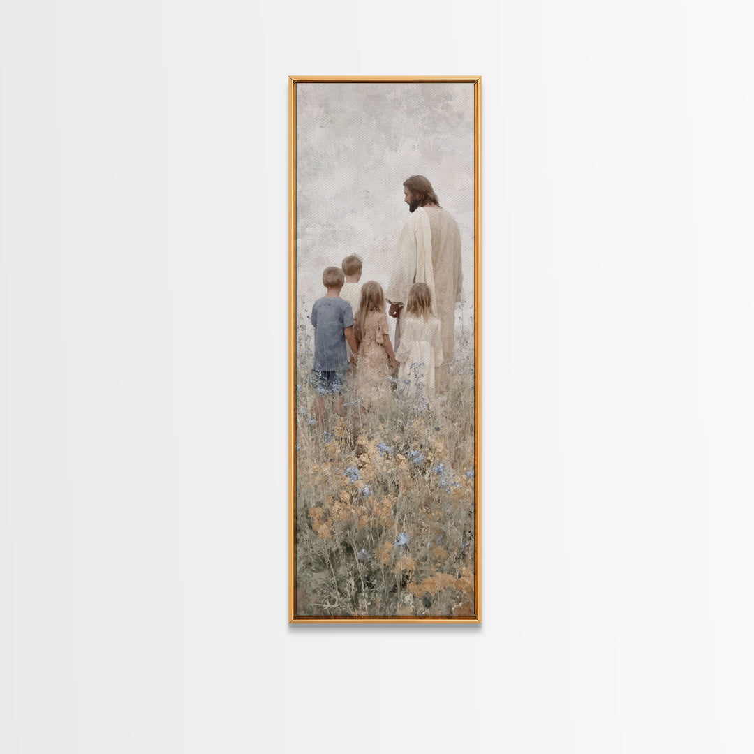 Shoreline Blessing | Framed Canvas Print | Christian Art Print | Christian Wall Art | Jesus Painting | Skinny Art