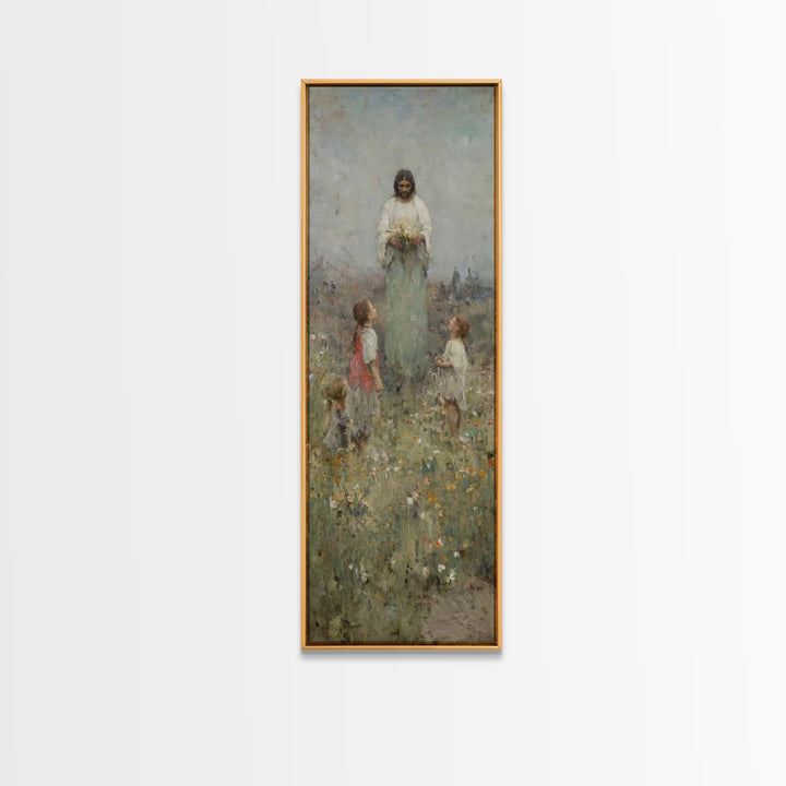 Fields Of Mercy | Framed Canvas Print | Christian Wall Art | Christian Art Canvas | Jesus Painting | Tall Skinny Art Print