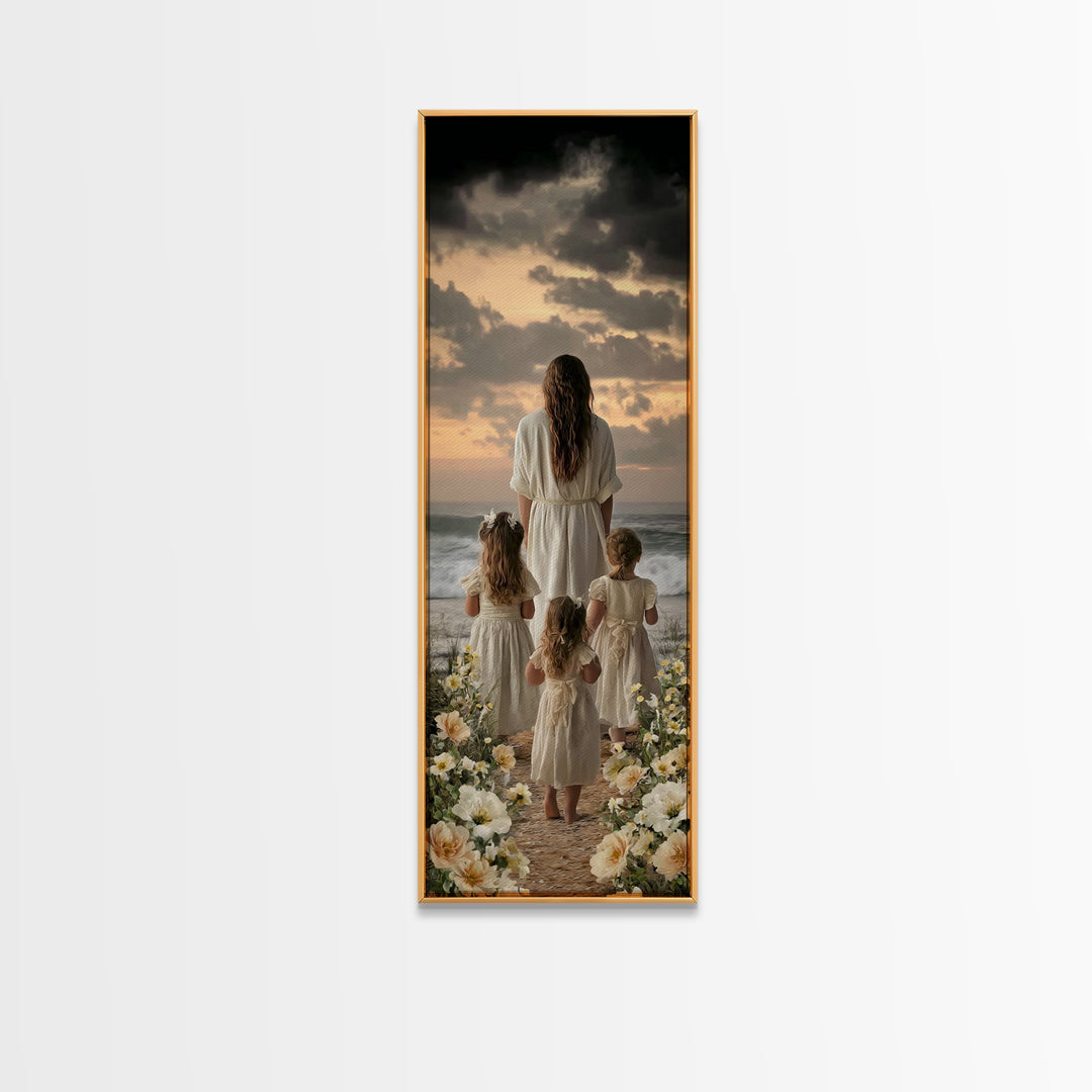 Evening Promise | Framed Canvas Print | Christian Wall Art | Jesus Painting | Christian Art Canvas | Tall Narrow Wall Art