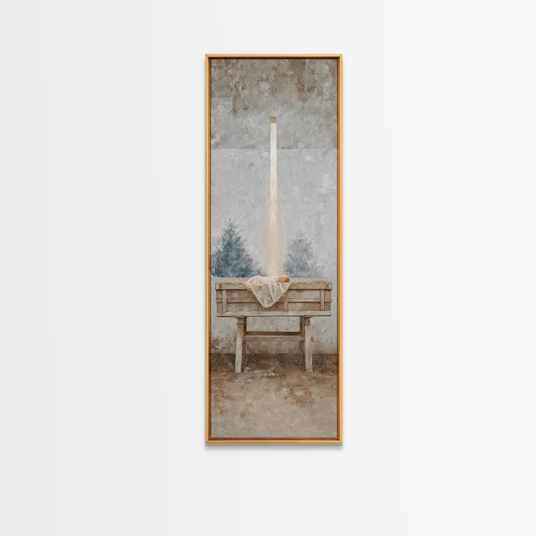 Glory In Stillness, Framed Canvas Print, Christian Wall Art, Christian Art Canvas, Christmas Art, Jesus Painting, Christian Decor, Art, Nar