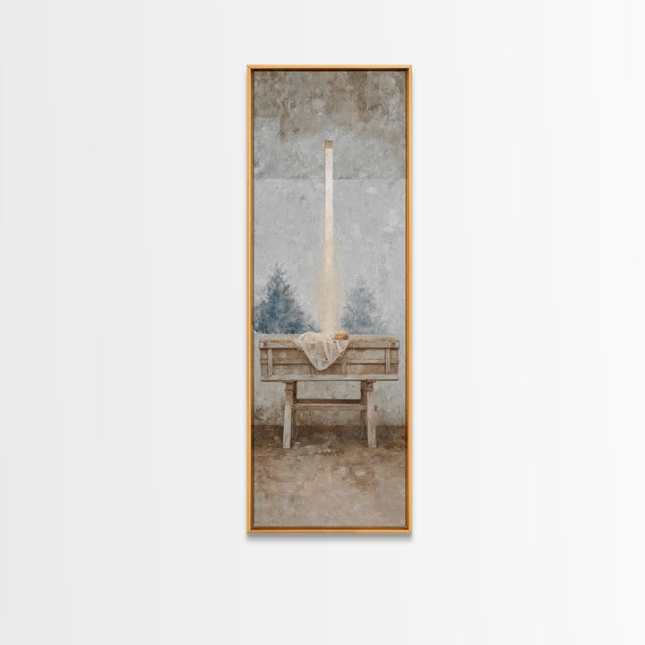 Glory In Stillness, Framed Canvas Print, Christian Wall Art, Christian Art Canvas, Christmas Art, Jesus Painting, Christian Decor, Art, Nar