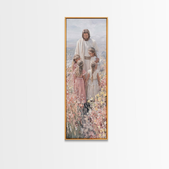 Circle Of Light | Framed Canvas Print | Christian Art Canvas | Christian Wall Art | Jesus Painting | Skinny Art