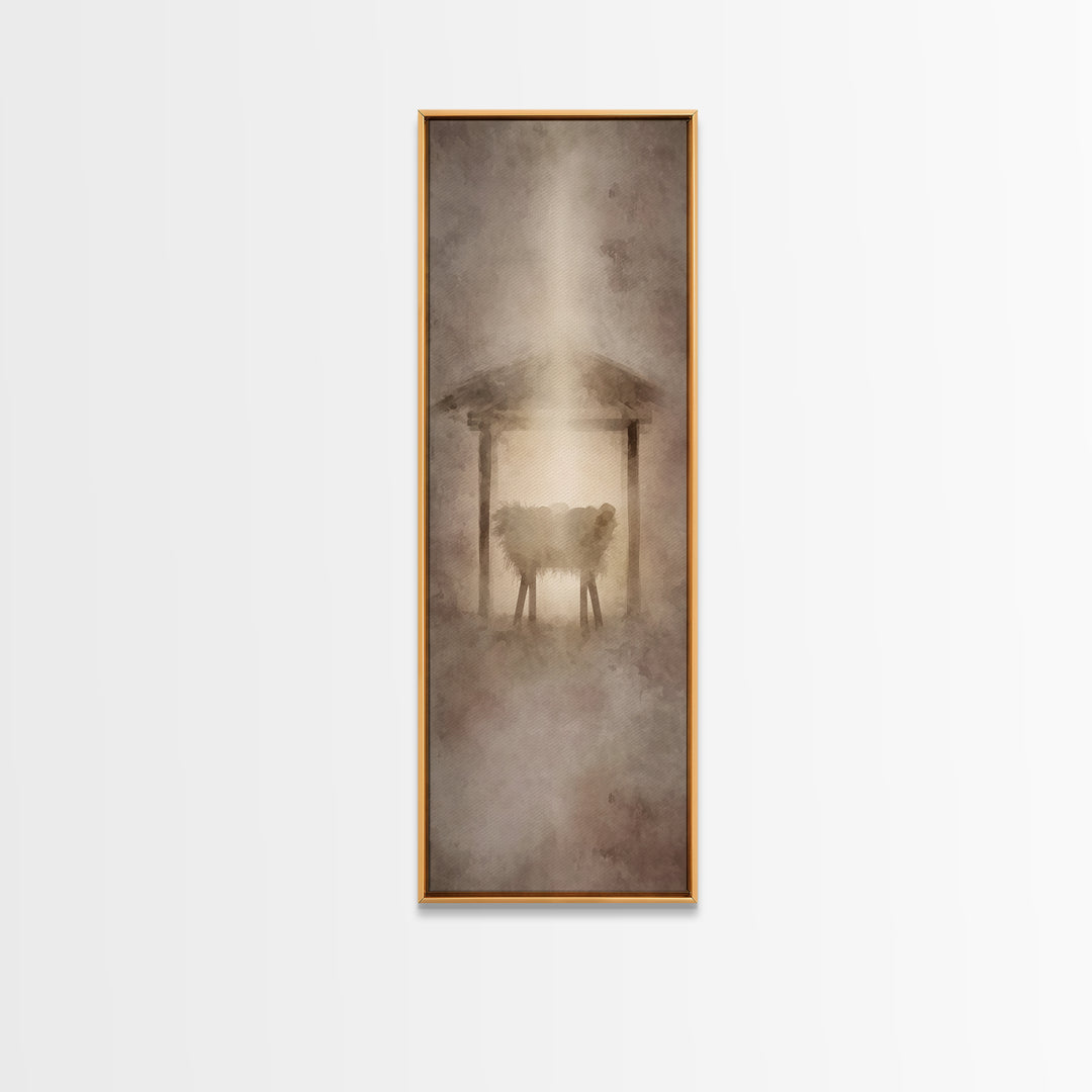 Holy Manger Light – Framed Canvas Print – Christian Wall Art – Jesus Painting – Christian Art Canvas – Christmas Art – Christian Decor – Ar