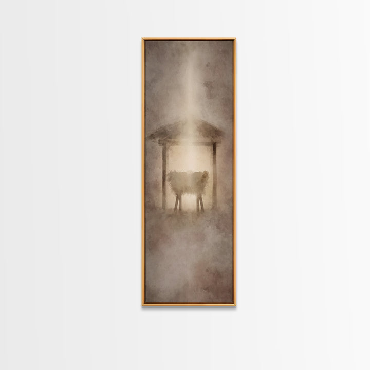 Holy Manger Light – Framed Canvas Print – Christian Wall Art – Jesus Painting – Christian Art Canvas – Christmas Art – Christian Decor – Ar