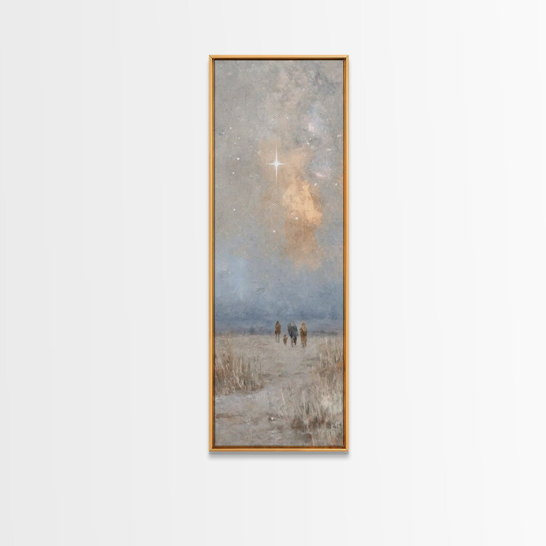 Sacred Desert Star – Framed Canvas Print – Christian Christmas Art – Christmas Wall Art – Christian Art Canvas – Narrow Art – Christian Dec