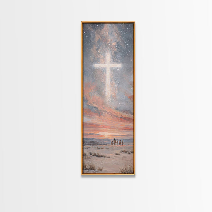 Desert Star Journey | Framed Canvas Print | Christian Art Canvas | Christian Wall Art | Christmas Art | Tall Skinny Art Print | Christian C