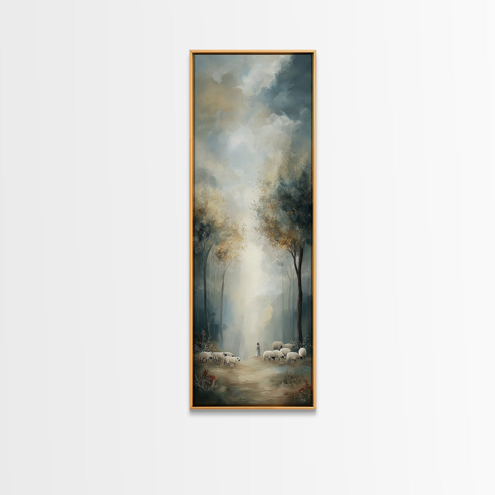 Forest Light Grace | Framed Canvas Print | Christian Art Canvas | Christian Wall Art | Christmas Art | Tall Narrow Wall Art | Christian Gif
