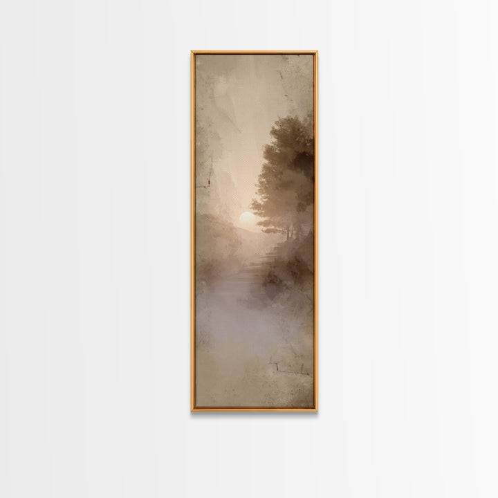 Hallowed Sunrise Path – Framed Canvas Print – Christian Art Canvas – Christian Wall Art – Narrow Art – Minimalist Christian Art – Christian