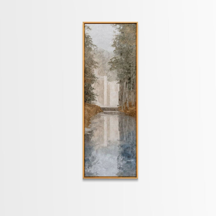 Misty Path Blessing – Framed Canvas Print – Christian Wall Art – Jesus Painting – Narrow Art – Christian Christmas Art