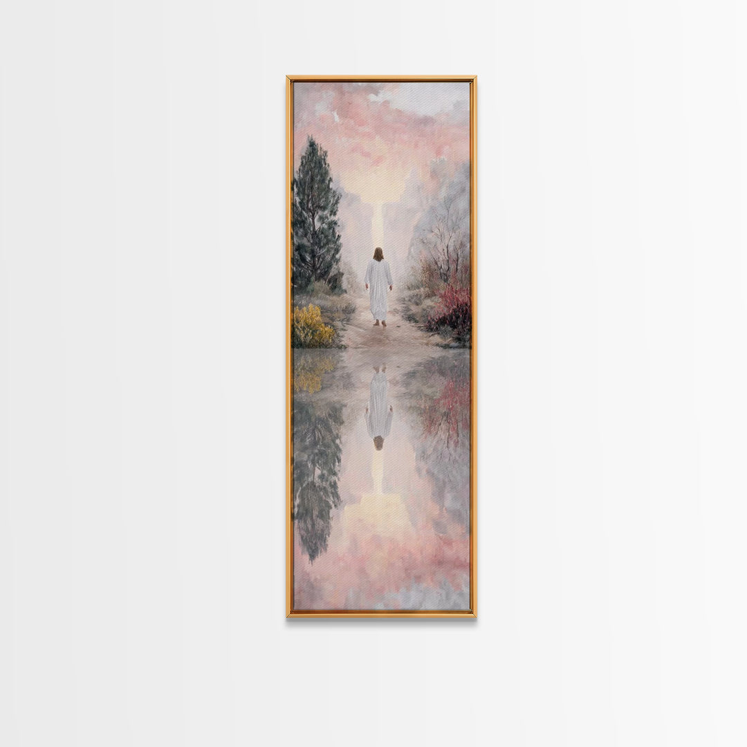 Light Of The Wilderness – Framed Canvas Print – Christian Wall Art – Abstract Christian Art – Skinny Art – Jesus Painting