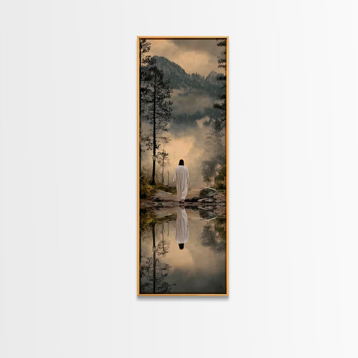 Celestial Desert Walk – Framed Canvas Print – Christian Art – Subtle Christian Art – Narrow Art – Jesus Christmas Art