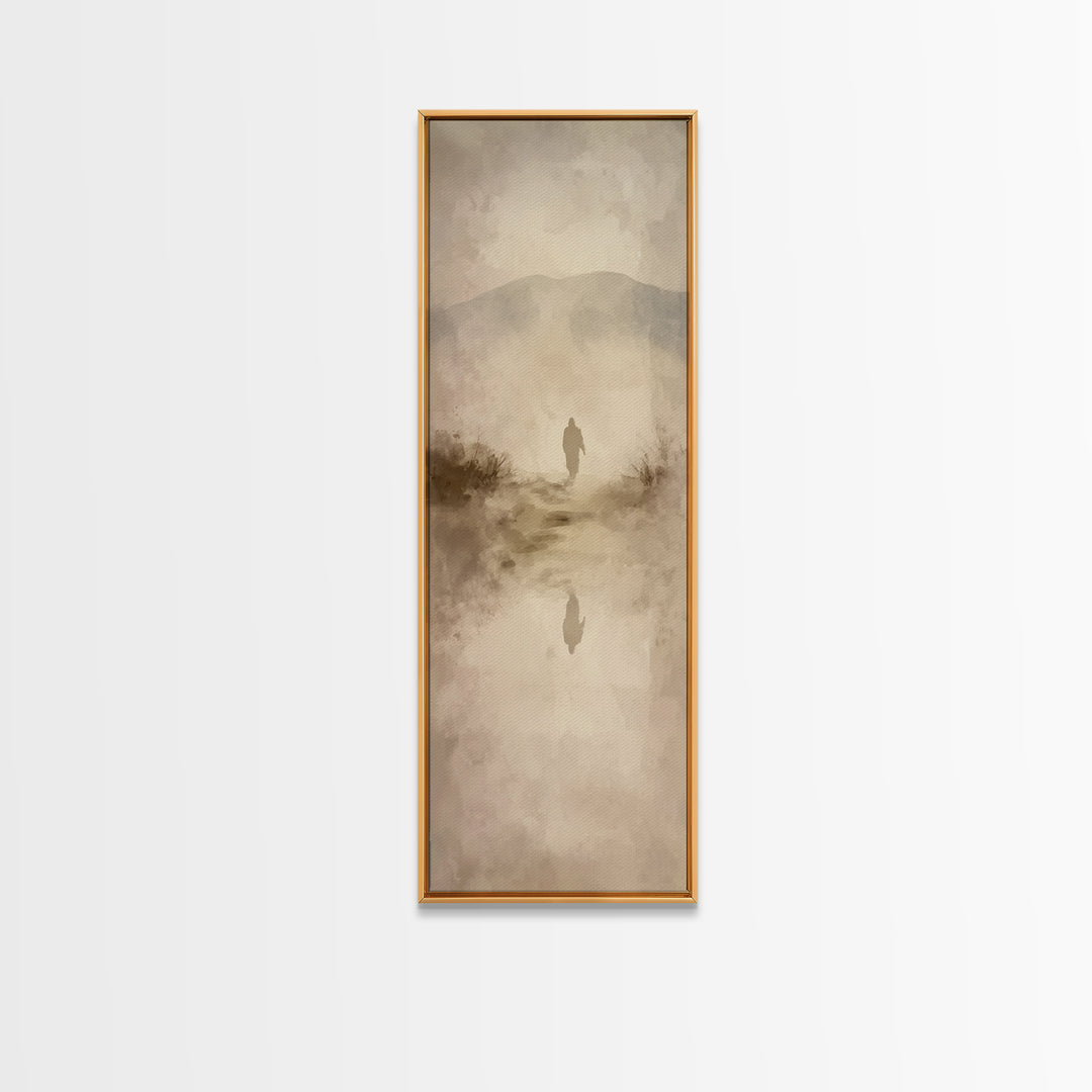 Twilight Garden Grace – Framed Canvas Print – Christian Art Canvas – Modern Christian Painting – Tall Narrow Wall Art – Christian Gift Idea