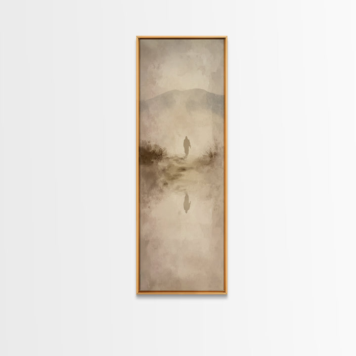 Twilight Garden Grace – Framed Canvas Print – Christian Art Canvas – Modern Christian Painting – Tall Narrow Wall Art – Christian Gift Idea