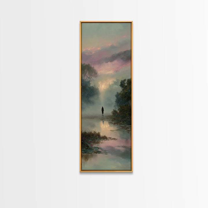 Meadow Of Stillness – Framed Canvas Print – Christian Wall Art – Christian Art Print – Narrow Art – Jesus Painting