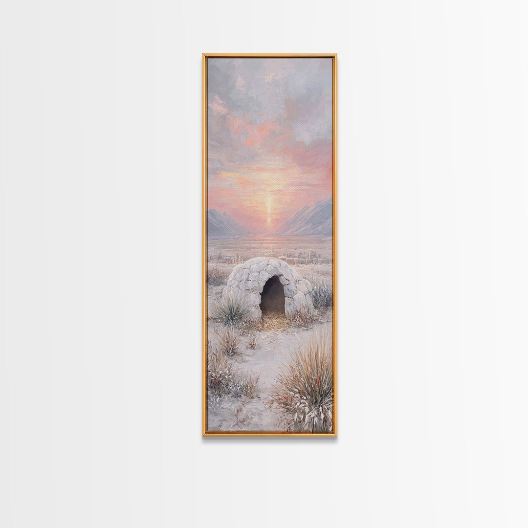 Dawn Of Bethlehem – Framed Canvas Print – Christian Wall Art – Christmas Art – Narrow Art – Christian Art Canvas – Christian Christmas