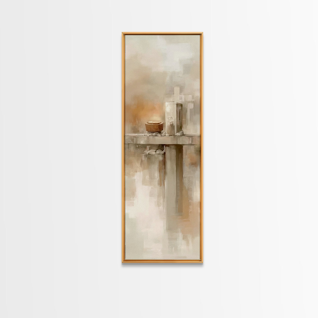 Temple Of Light, Framed Canvas Print, Christian Art, Christian Wall Art, Tall Skinny Art Print, Modern Christian Art, Christian Gift Ideas