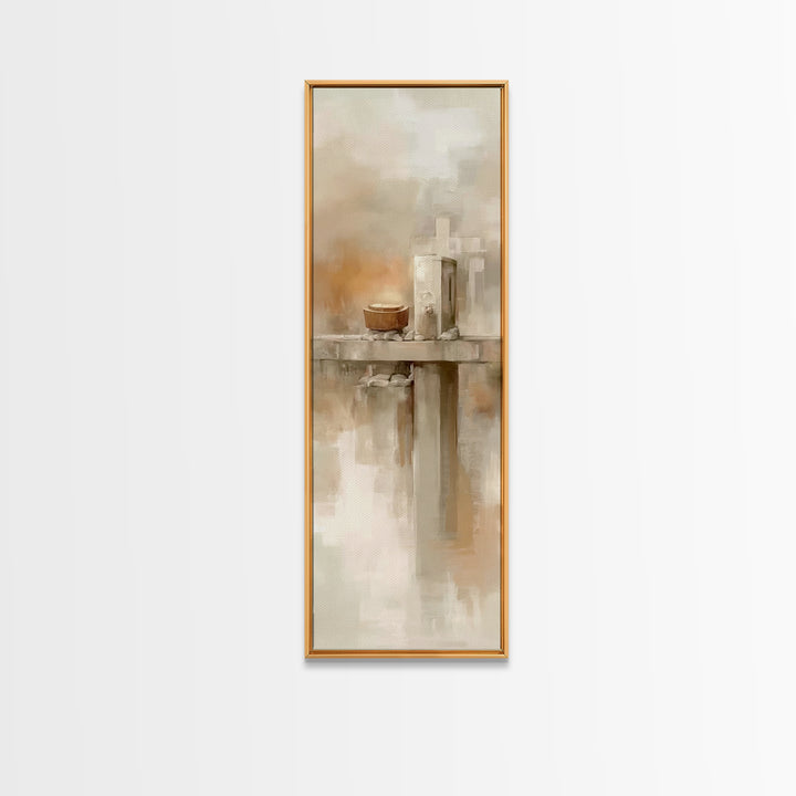 Temple Of Light, Framed Canvas Print, Christian Art, Christian Wall Art, Tall Skinny Art Print, Modern Christian Art, Christian Gift Ideas