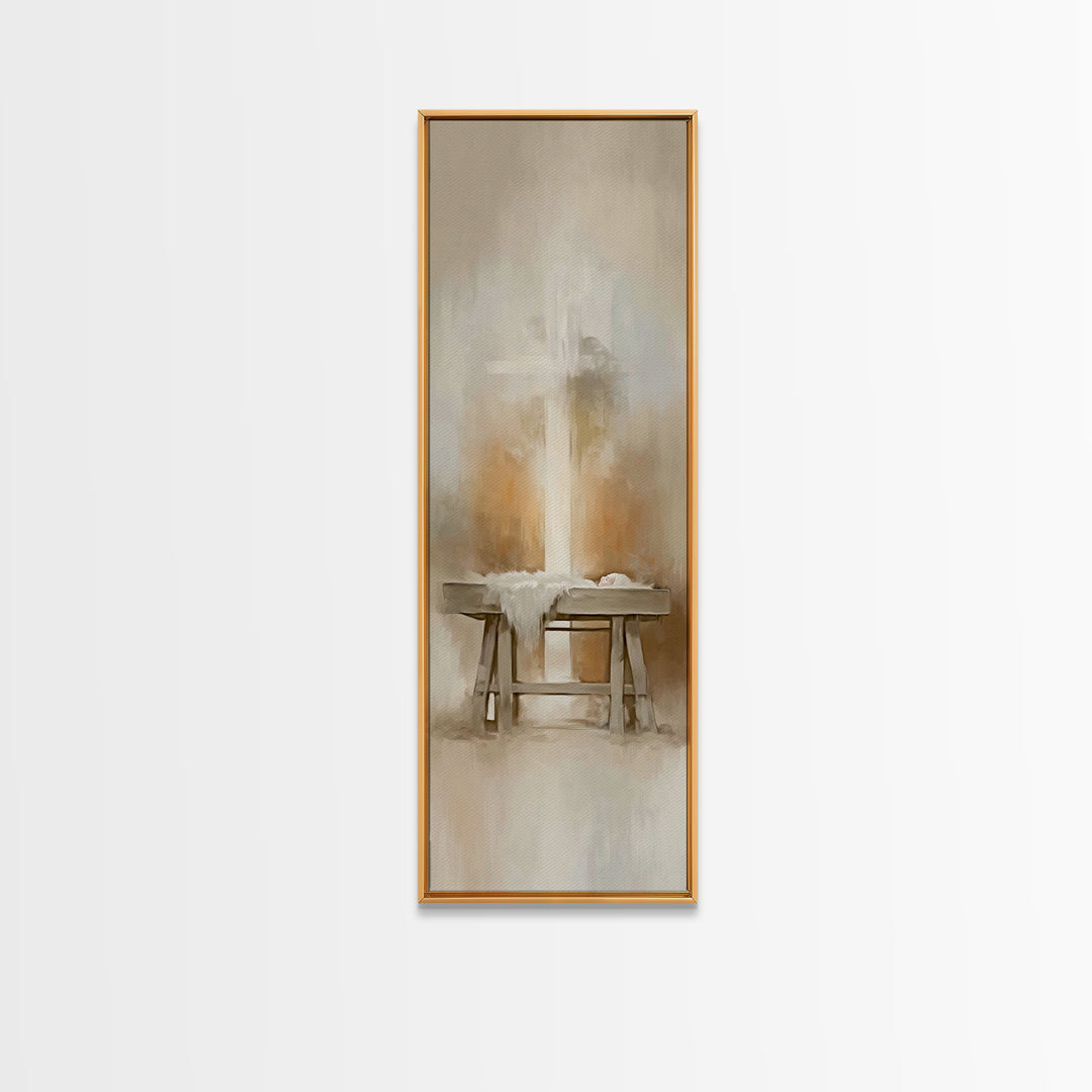 Gentle Holy Night | Framed Canvas Print | Christian Wall Art | Christian Art Canvas | Jesus Painting | Christmas Art | Christian Decor | Ar