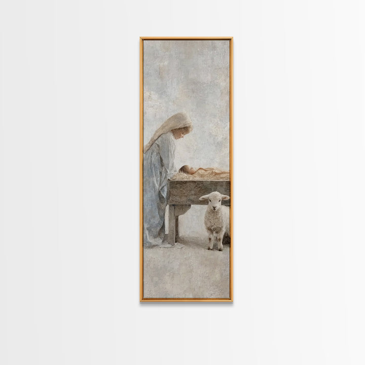 Gentle Dawn Hope – Framed Canvas Print – Christian Wall Art – Christian Art Canvas – Jesus Painting – Tall Narrow Wall Art