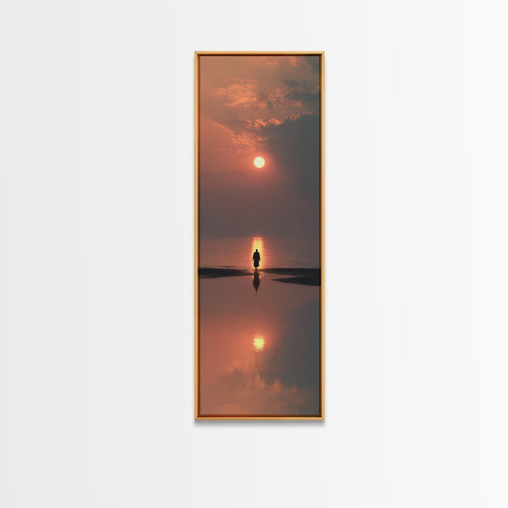 Heavenly Morning Walk – Framed Canvas Print – Christian Wall Art – Christian Art Canvas – Jesus Painting – Tall Narrow Wall Art