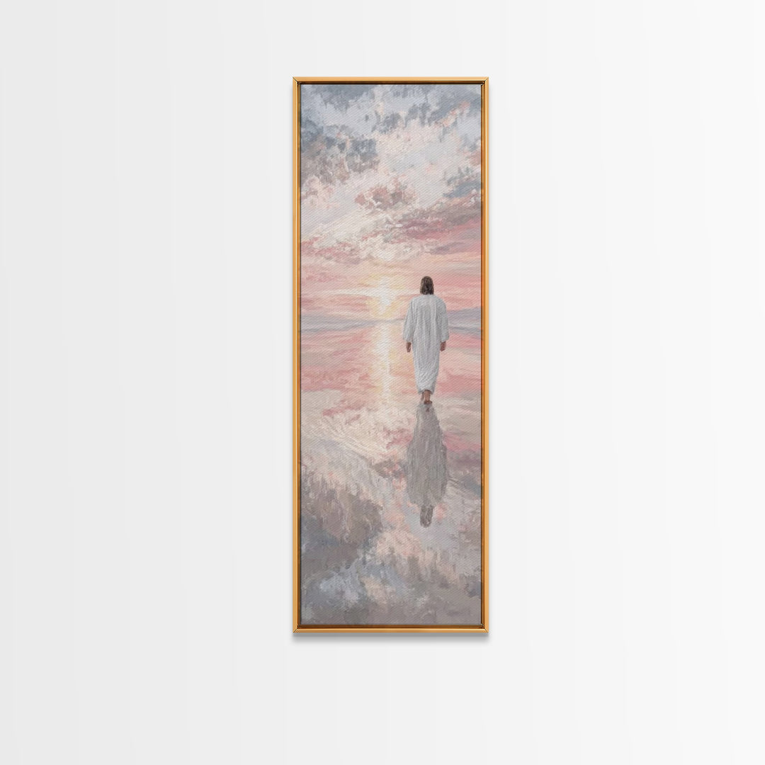 Still Waters Peace – Framed Canvas Print – Christian Wall Art – Christian Art Canvas – Jesus Painting – Tall Narrow Wall Art