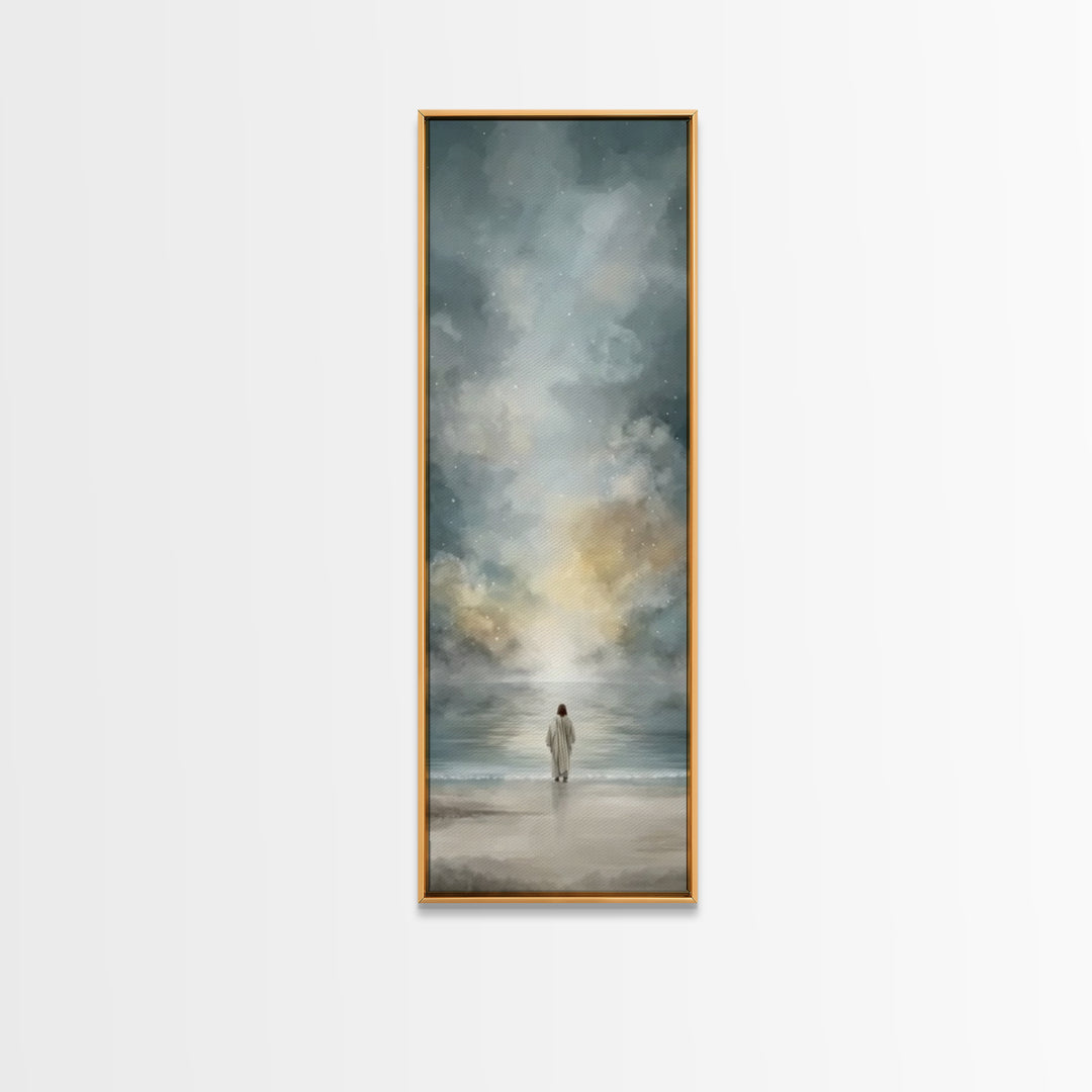 Heaven’s Silent Path – Framed Canvas Print – Christian Wall Art – Christian Art Canvas – Jesus Painting – Tall Narrow Wall Art