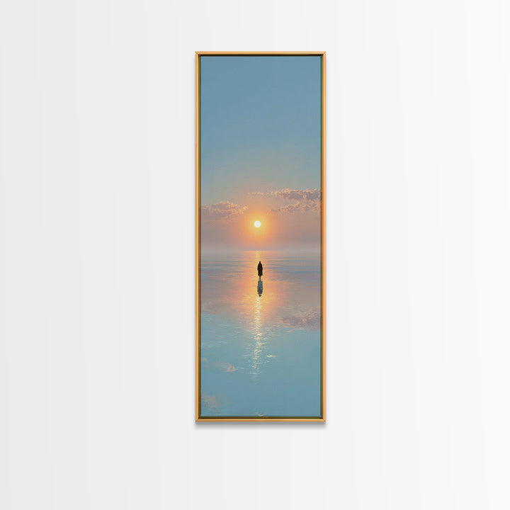 Skyward Hope Rising – Framed Canvas Print – Jesus Painting – Christian Wall Art – Christian Art Canvas – Tall Narrow Wall Art