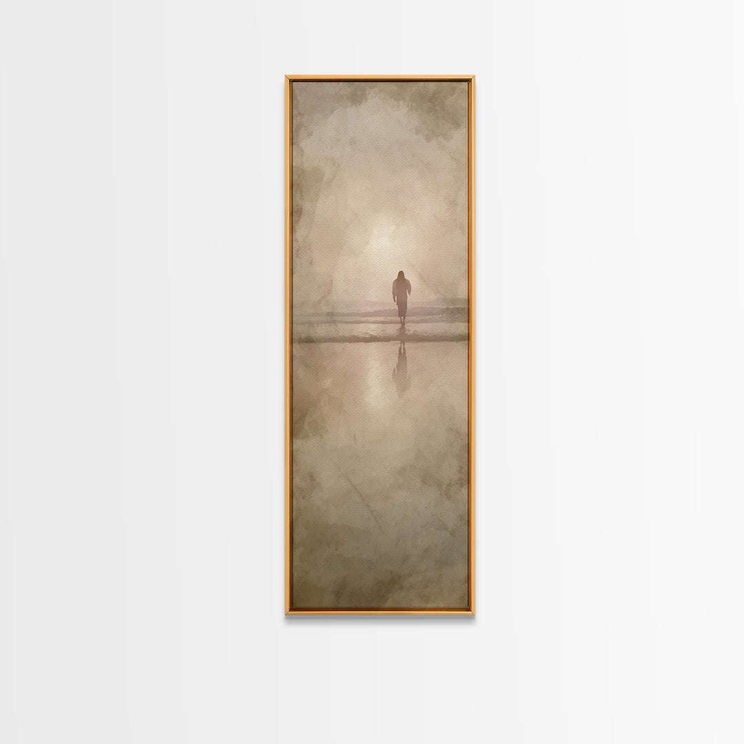 Solitude Of Grace – Framed Canvas Print – Christian Wall Art – Jesus Painting – Christian Art Canvas – Tall Narrow Wall Art