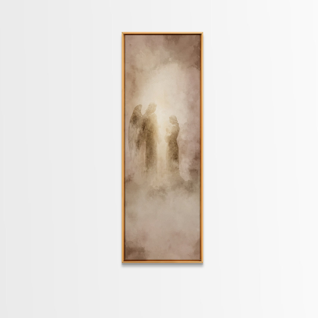 Heavenly Promise, Framed Canvas Print, Skinny Art, Christian Art Canvas, Christian Christmas Art, Jesus Painting, Modern Christian Art