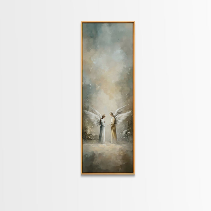 Angelic Dawn | Framed Canvas Print | Tall Skinny Art Print | Christian Wall Art | Christmas Art | Christian Art Canvas | Jesus Christmas Ar